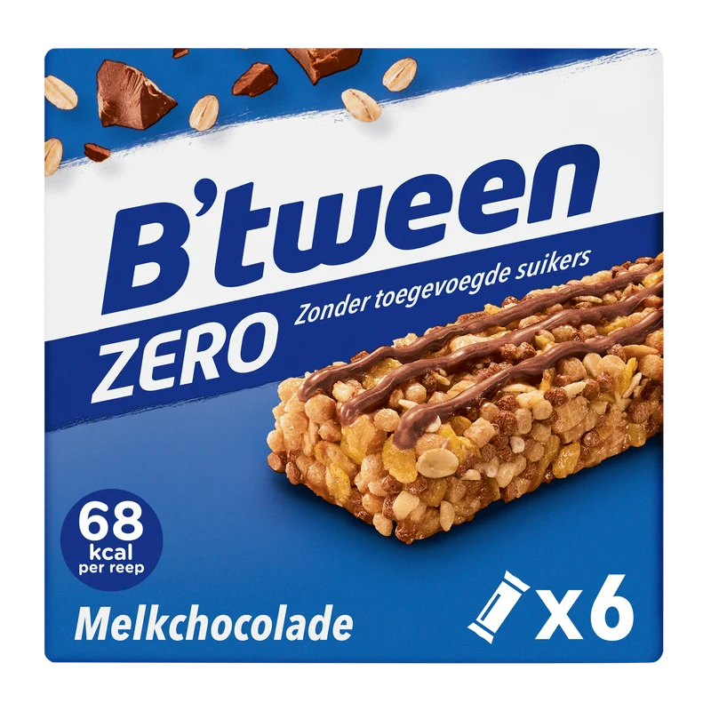 B'tween Mueslireep Zero Melkchocolade