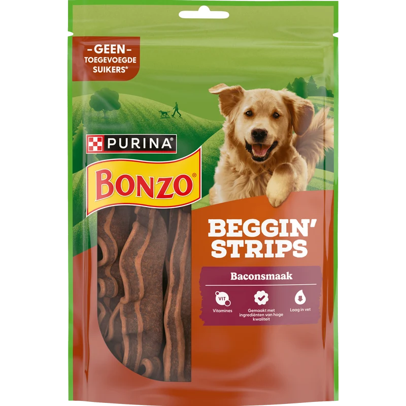 Bonzo Beggin' Strips hondensnacks baconsmaak