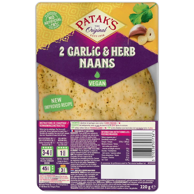 Patak's Naan knoflook en kruiden