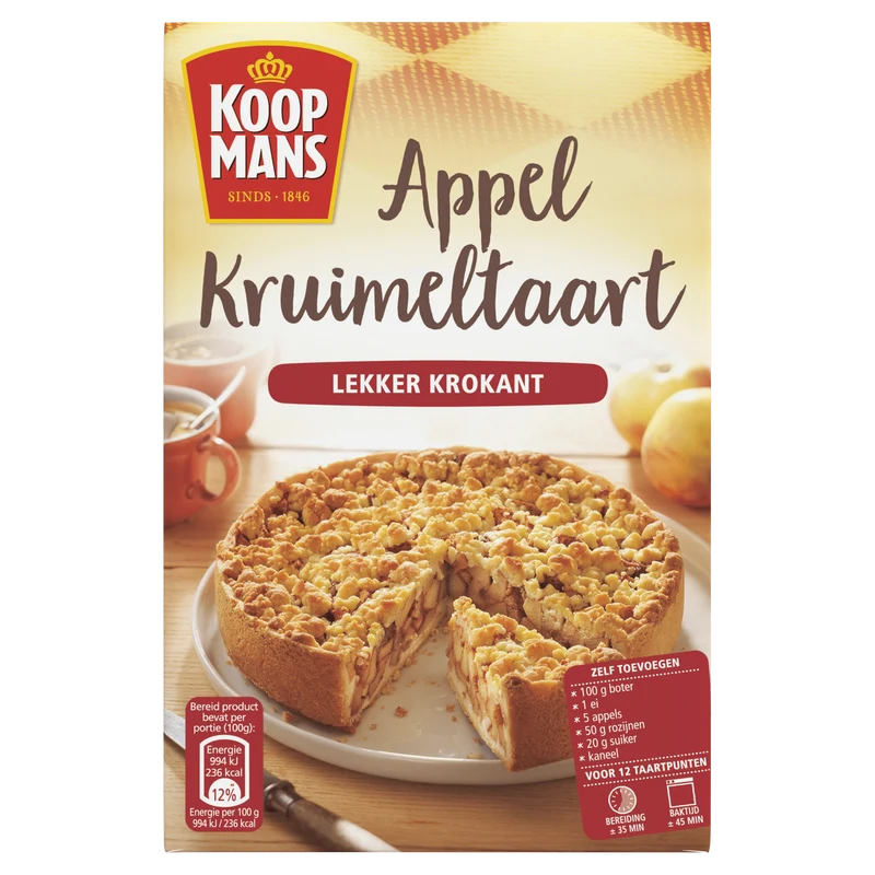 Koopmans Appelkruimeltaart bakmix