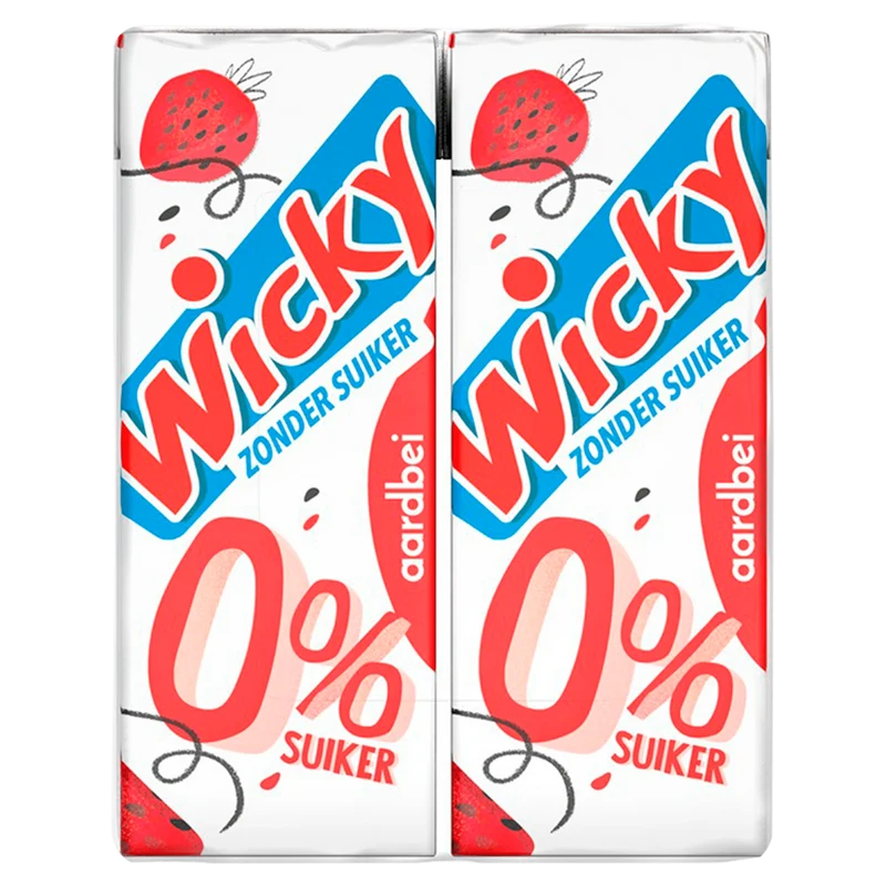 Wicky Aardbei 0% suiker 6-pack