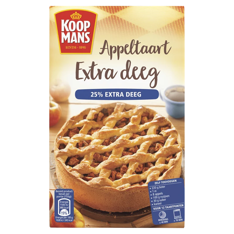 Koopmans Appeltaart extra deeg bakmix