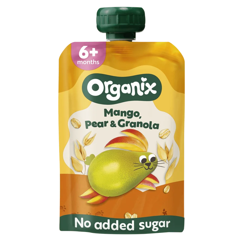 Organix Knijpfruit Mango, Peer & Granola 6+m