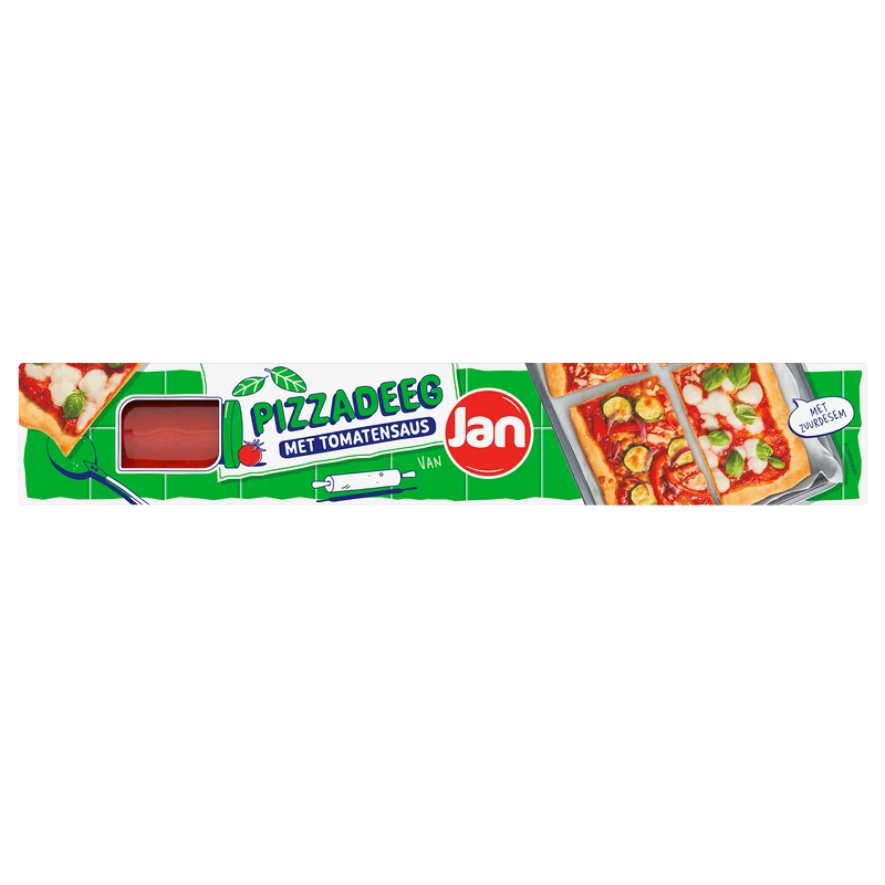 Jan Pizzadeeg zuurdesem met tomatensaus