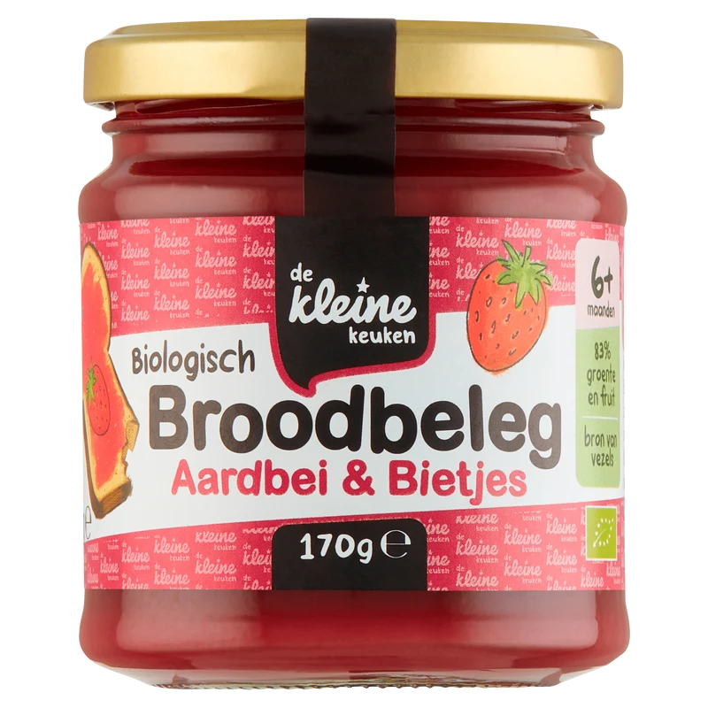 De Kleine Keuken Bio broodbeleg aardbei bietjes 6+