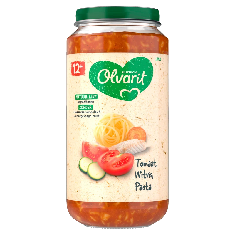 Olvarit 12+mnd Tomaat Witvis Pasta