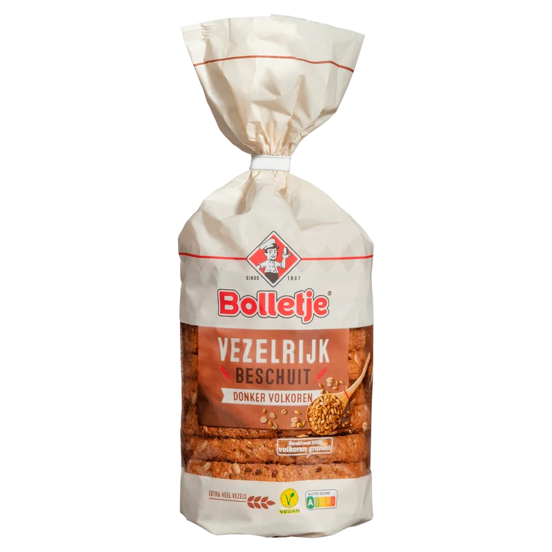 Bolletje Vezelrijk beschuit donker volkoren