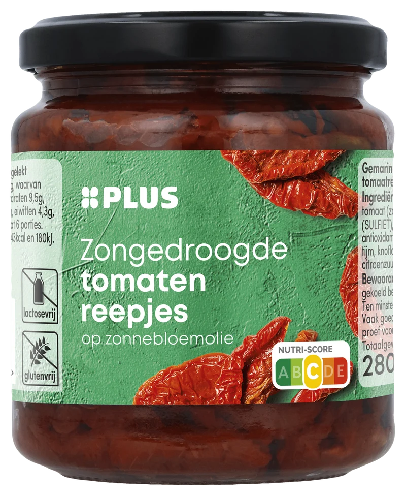 Zongedroogde tomatenreepjes op olie