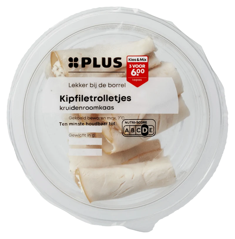 Kipfiletrolletjes kruiden roomkaas