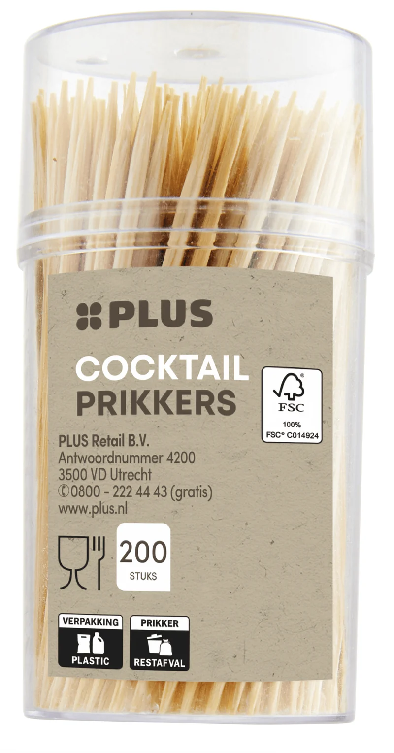 Cocktailprikkers bamboe FSC 65mm