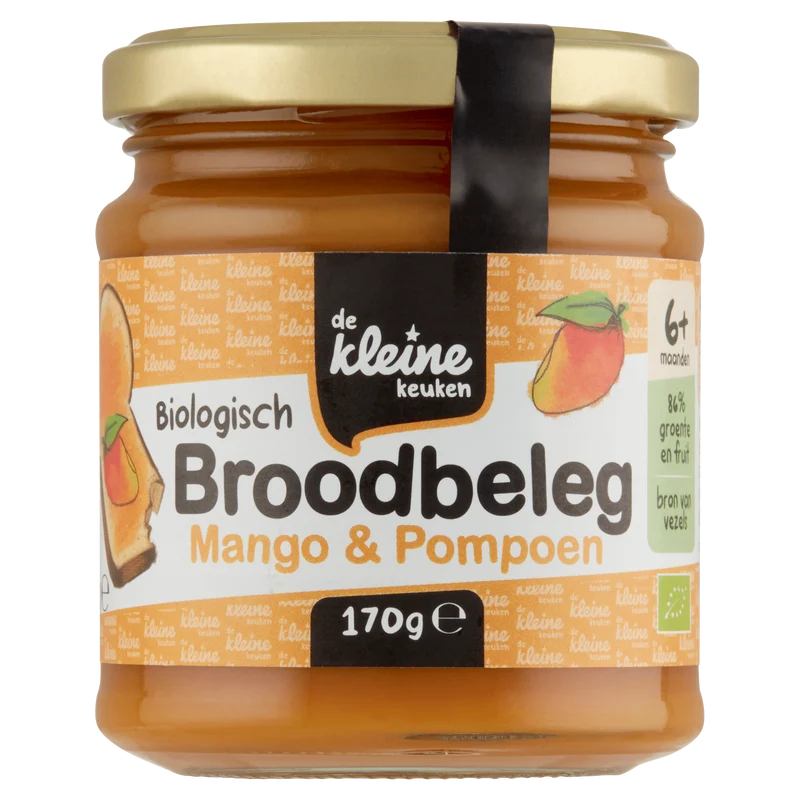 De Kleine Keuken Bio mango en pompoen spread 6+