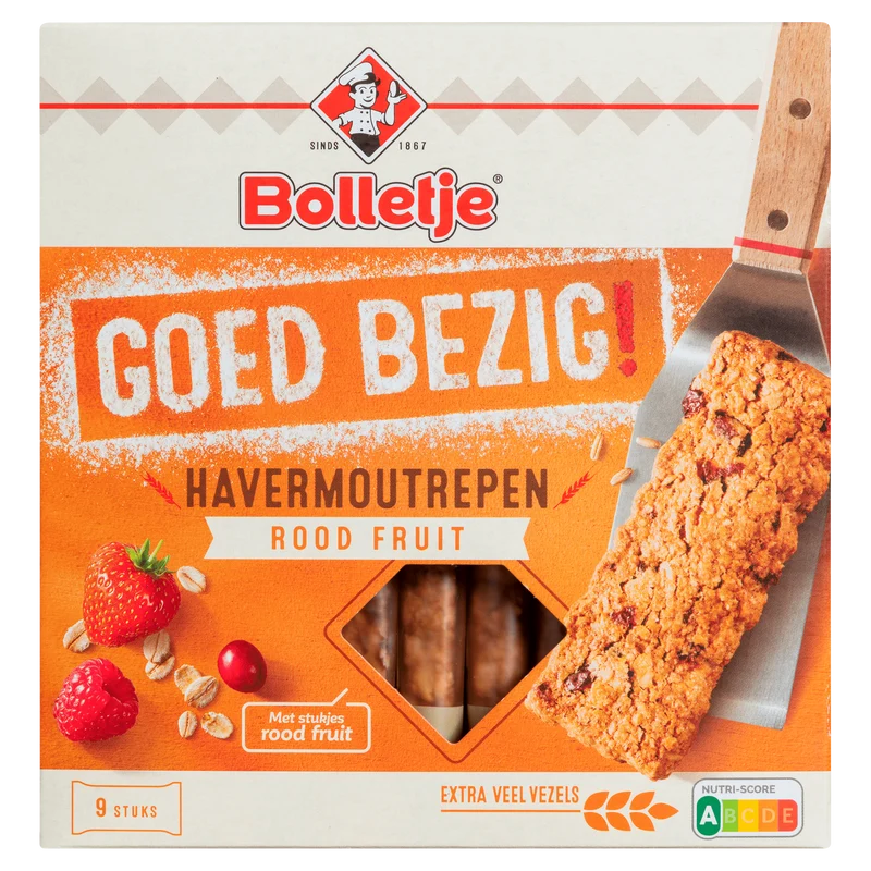 Bolletje Goed bezig graanrepen rood fruit