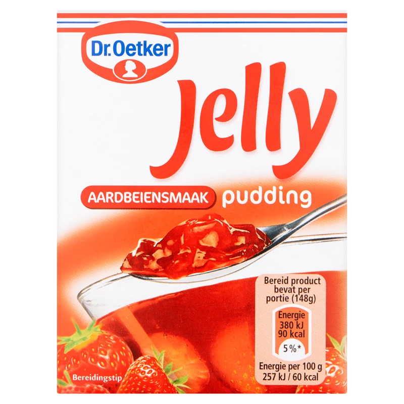 Dr. Oetker jelly pudding aardbeiensmaak