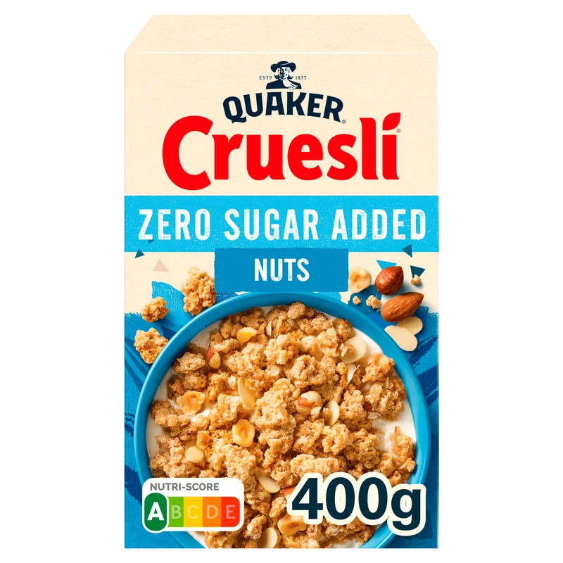 Quaker Cruesli Zero Sugar Added 4 noten
