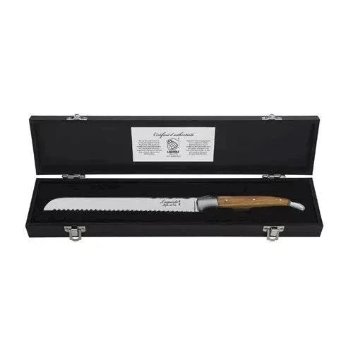 Luxury Line broodmes olijfhout in luxe kist