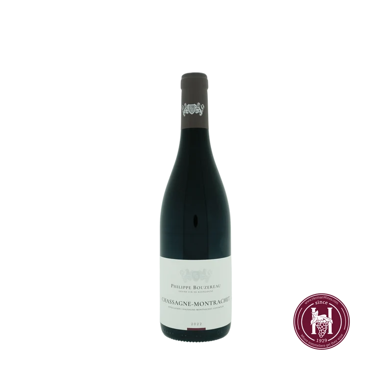 Chassagne Montrachet rouge - Philippe Bouzereau - 2022 - 0.75 L - Frankrijk - Bourgogne - Rood