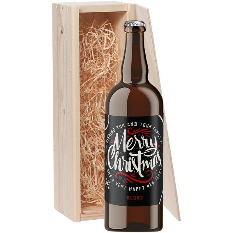 Speciaalbier cadeau Merry Christmas And A Very Happy New Year! Blond 1x75cl