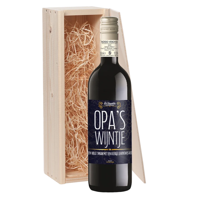 Wijncadeau Opa's Wijntje Rosso Verona 1x75cl