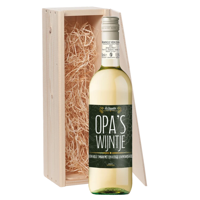 Wijncadeau Opa's Wijntje Bianco Verona 1x75cl