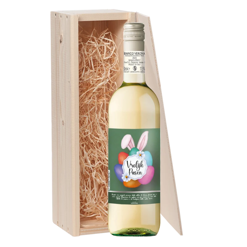 Wijncadeau Vrolijk Pasen Bianco Verona 1x75cl