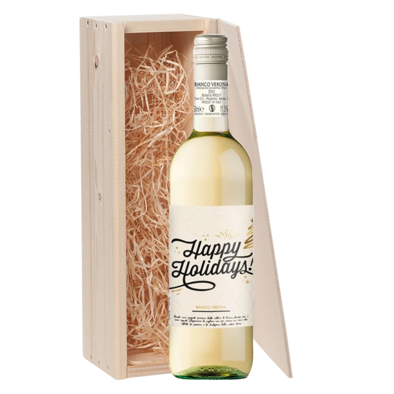 Wijncadeau Happy Holidays Bianco Verona 1x75cl