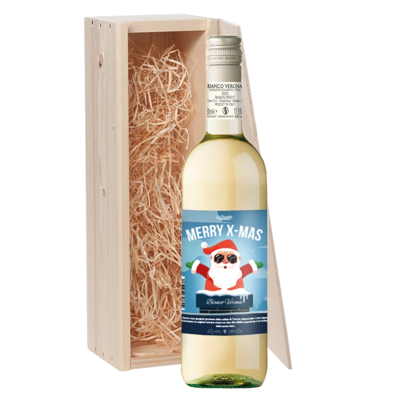 Wijncadeau Merry X-mas Bianco Verona 1x75cl