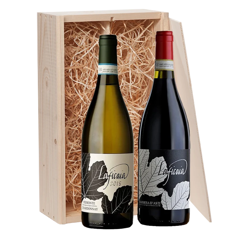 Wijncadeau La Ficaia Piemonte Chardonnay en Barbera d'Asti 2x75cl