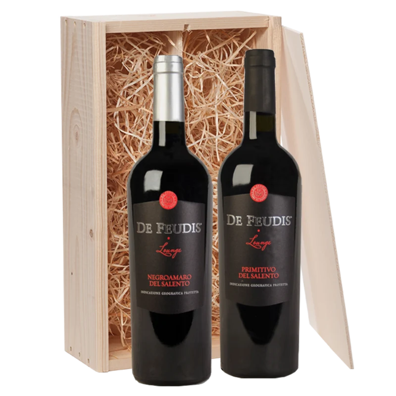 Wijncadeau De Feudis Deluxe 2x75CL