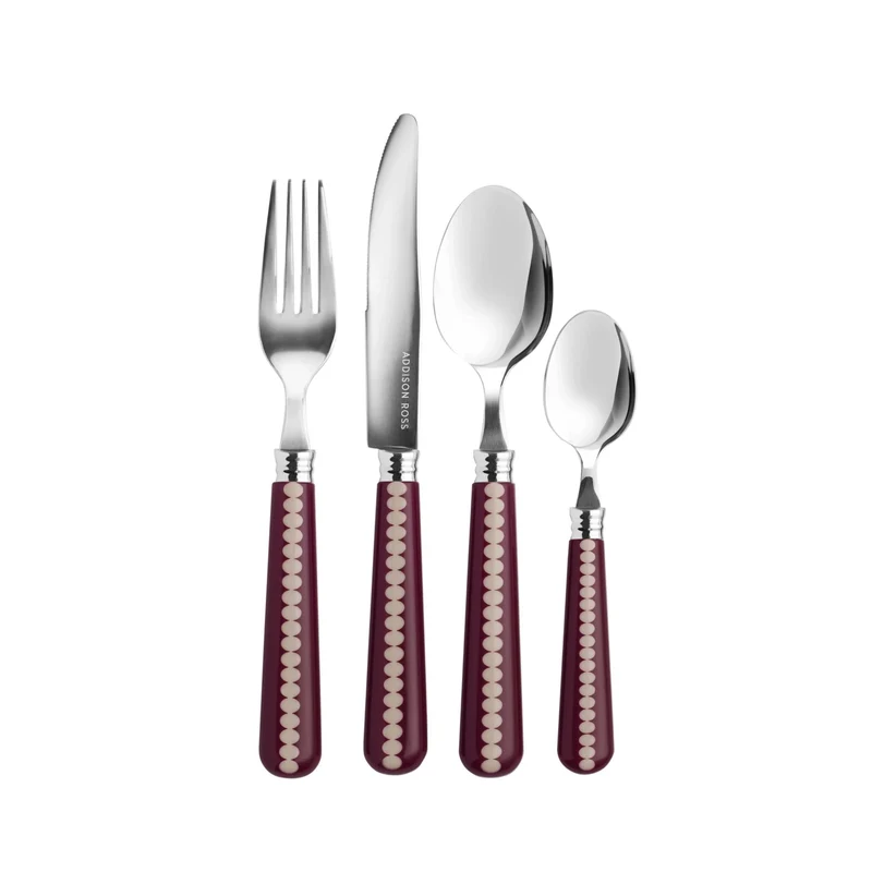 Bobbin bestekset Cherry & Cappuccino (16-delig, 4 sets van 4)