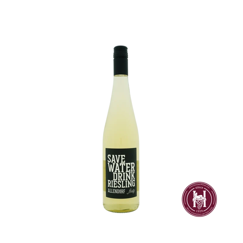 Save Water Drink Riesling Fruity - Weingut Fritz Allendorf - 2024 - 0.75 L - Duitsland - Rheingau - Wit