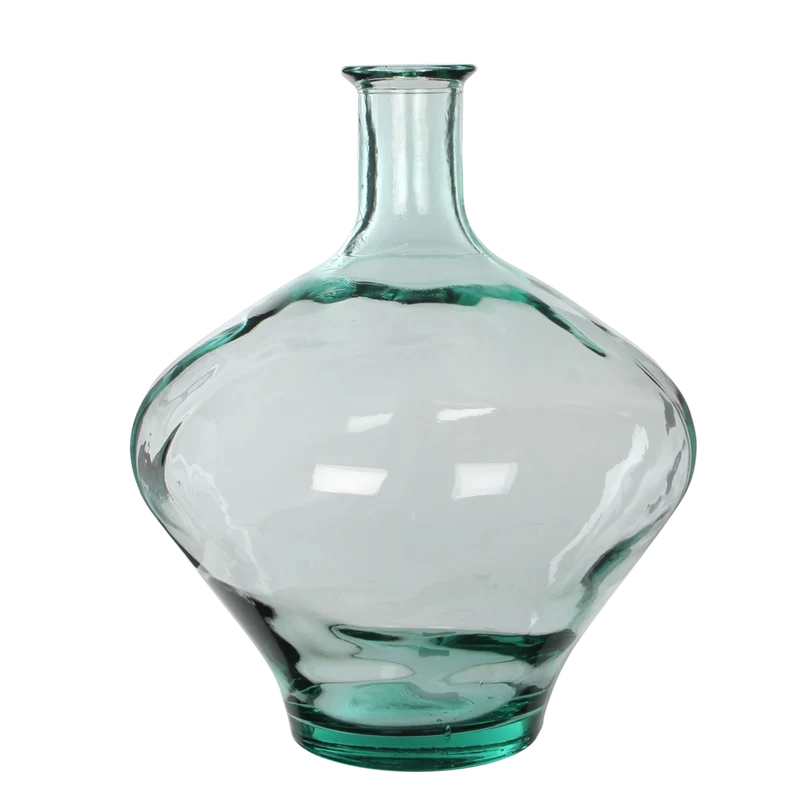 Kyara Fles Vaas - H46 x Ø38 cm - Gerecycled Glas - Transparant