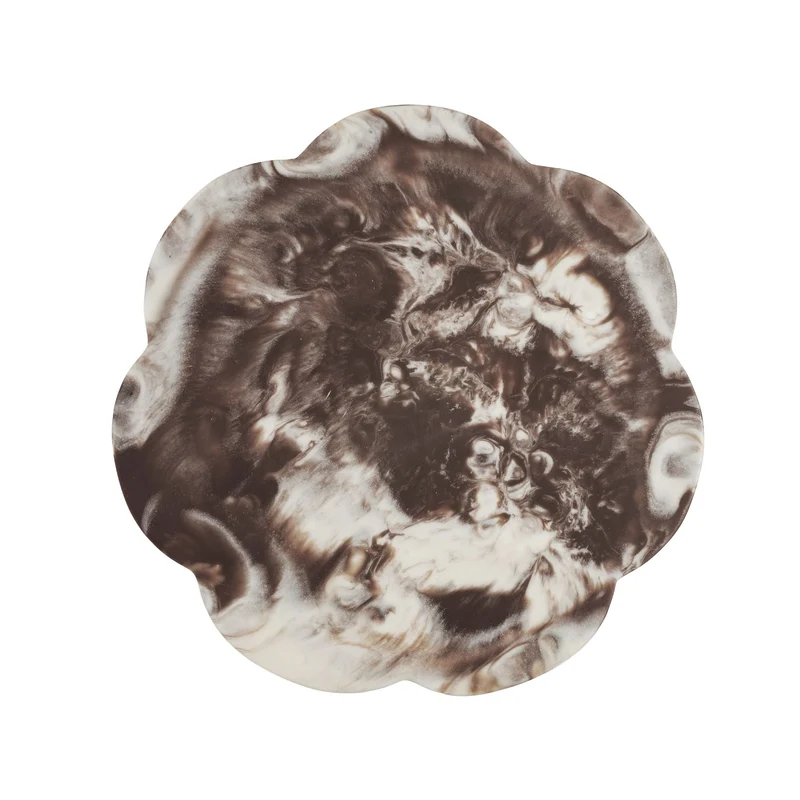 Serveerplateau Scallop Chocolate 33cm