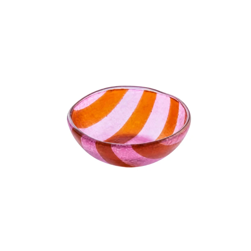 Kom glas Artisano Magenta Stripes 12cm