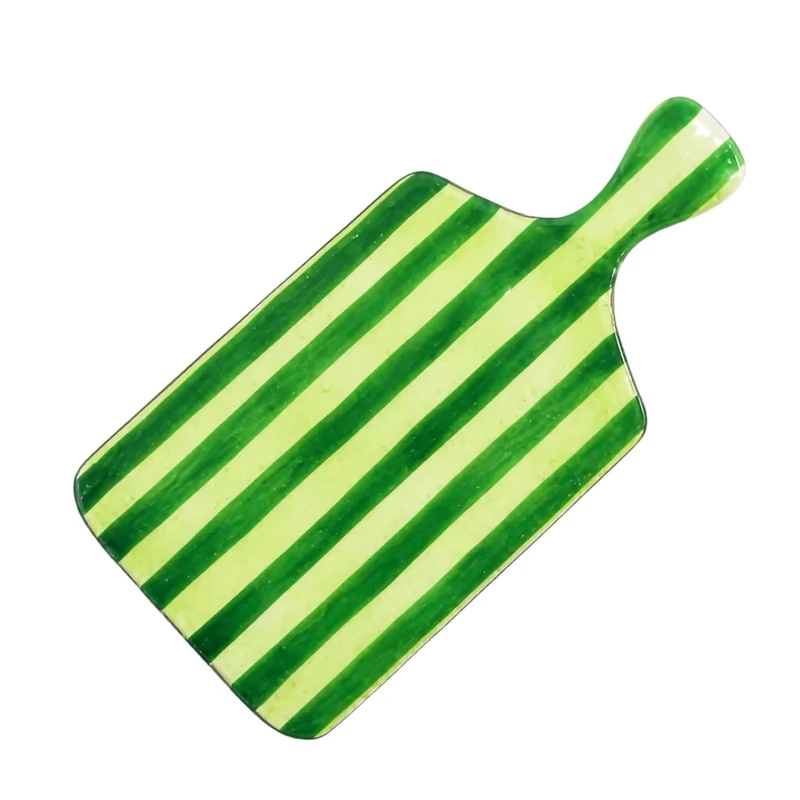 Serveerplateau glas Artisano Green Stripes 45x23cm