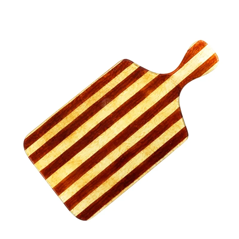 Serveerplateau glas Artisano Amber & Brown Stripes 45x23cm