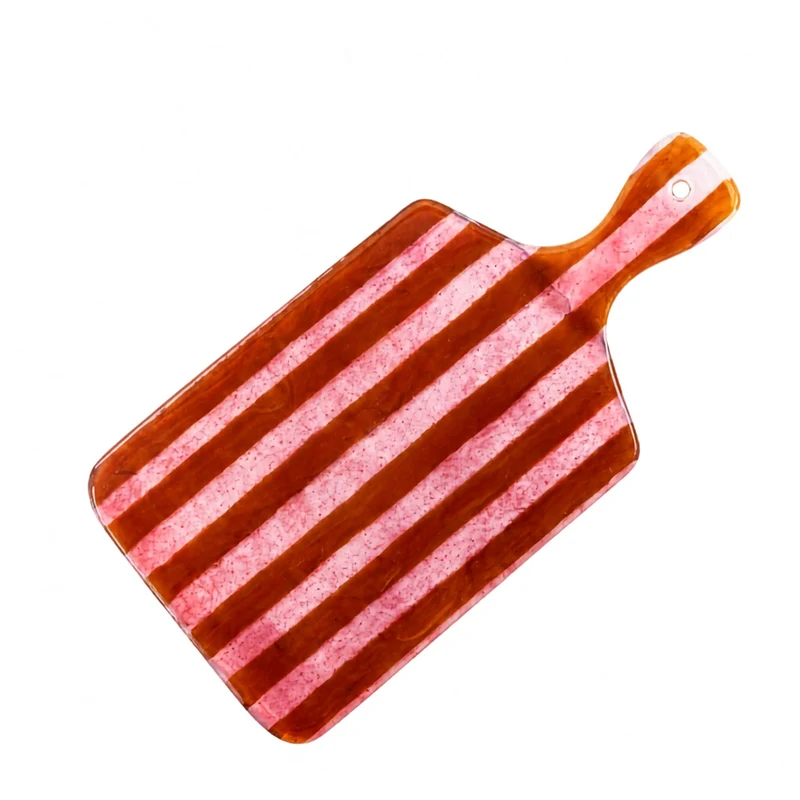 Serveerplateau glas Artisano Magenta & Pink Stripes 45x23cm