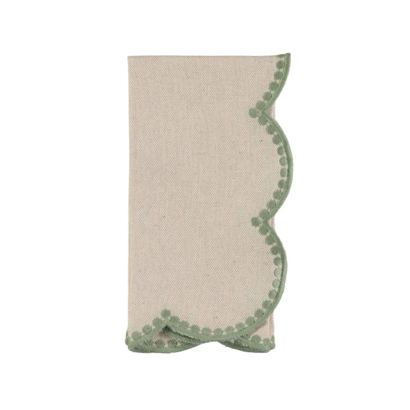 Servet Gotas geborduurd green 45x45cm