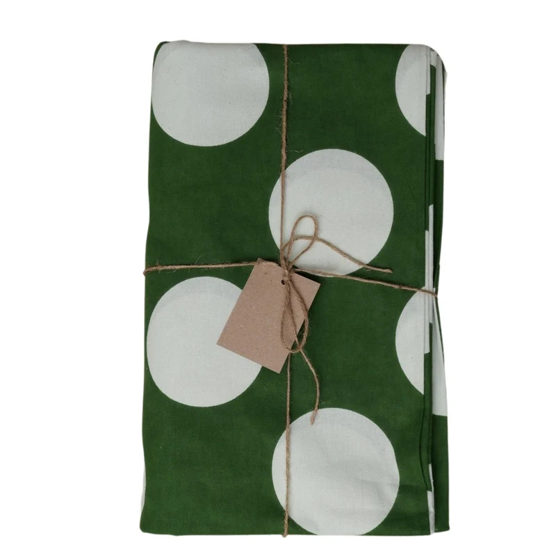 Tafelkleed Green with White Spot 170x300cm