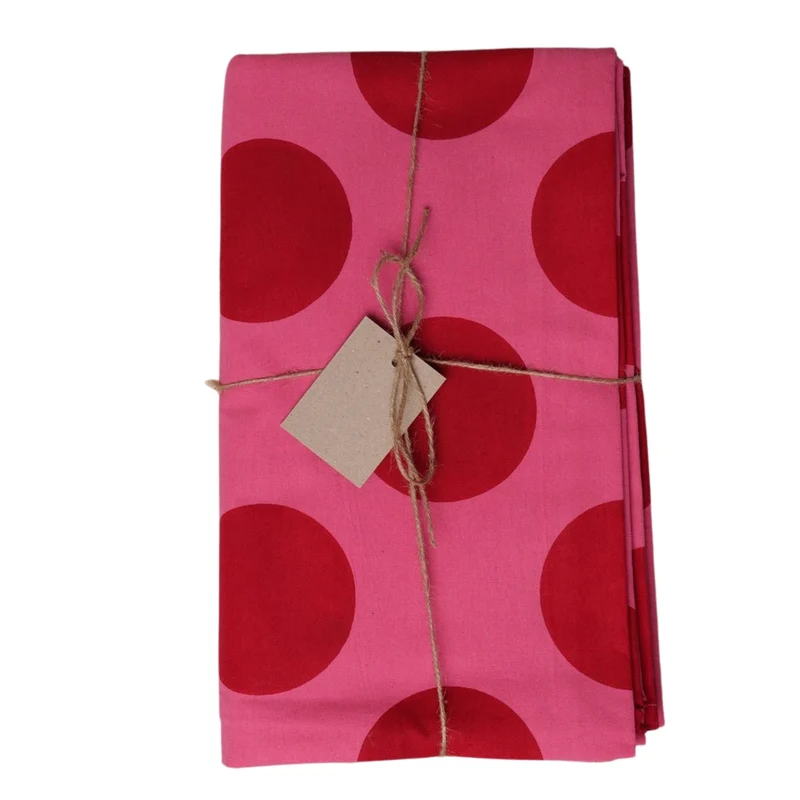 Tafelkleed Pink with Red Spot 170x300cm