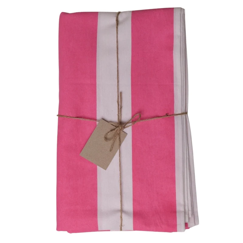 Tafelkleed Pink & White Stripe 170x300cm
