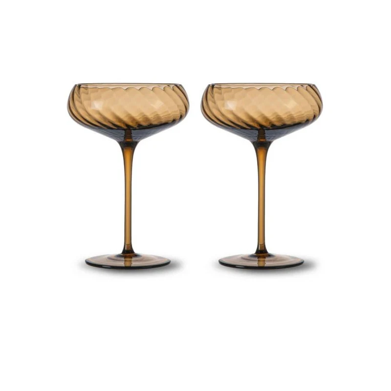 Champagneglazen Opacity bruin (set van 2)