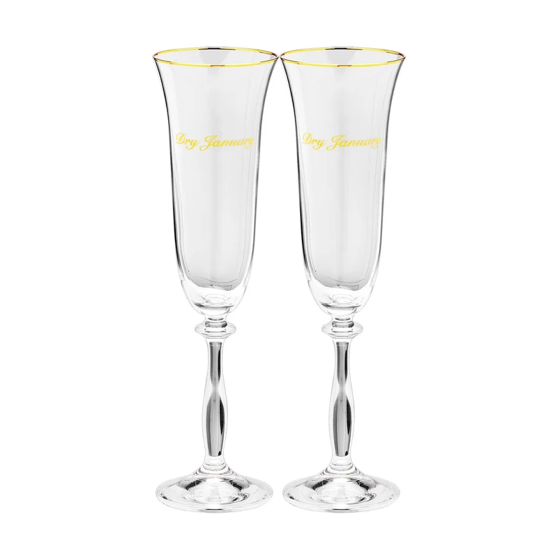 Dry January Champagne Flute (set van 2)