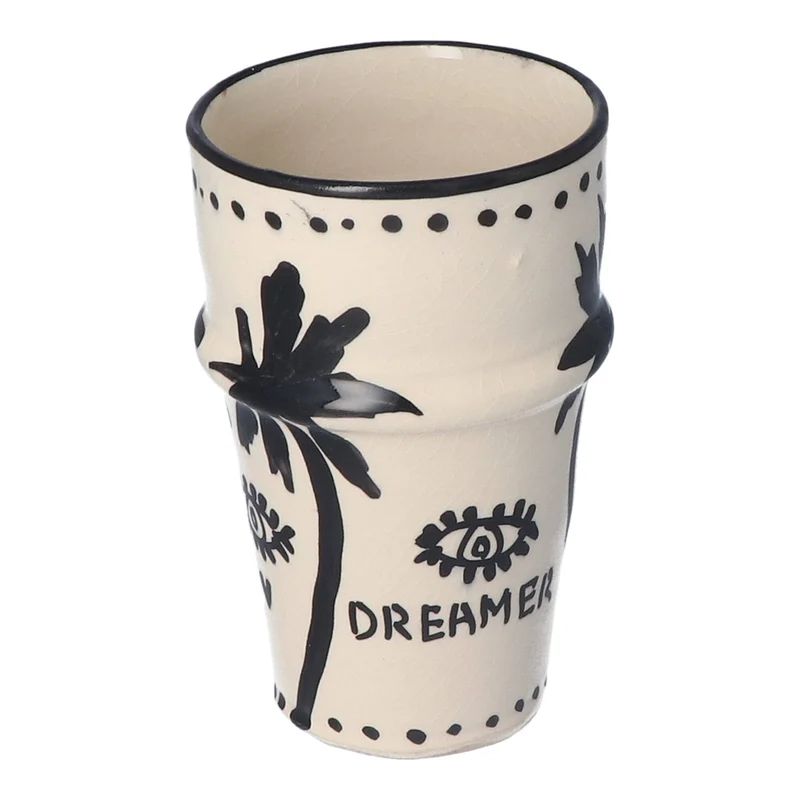 Mok Latte Palmtree Black & White 12cm
