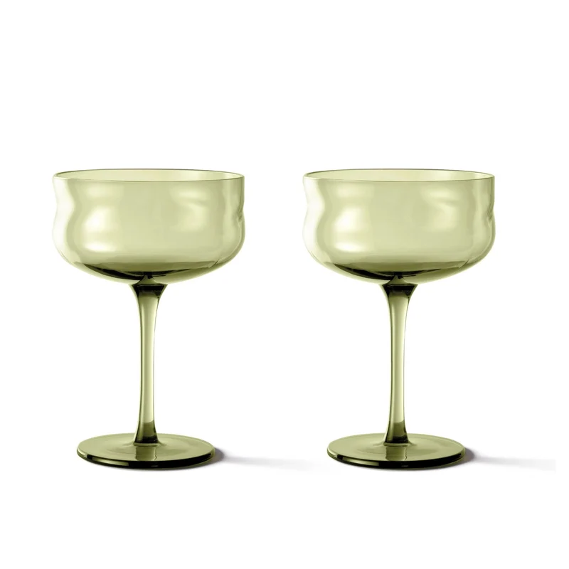 Coupe glazen Swirl Moss (set van 2)