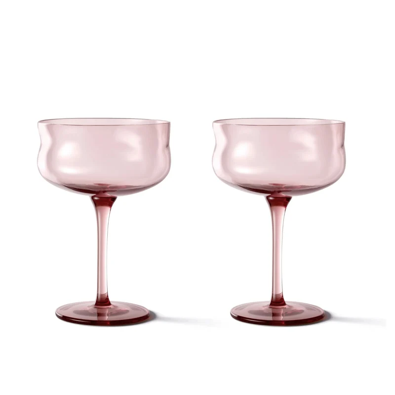 Coupe glazen Swirl Silt (set van 2)