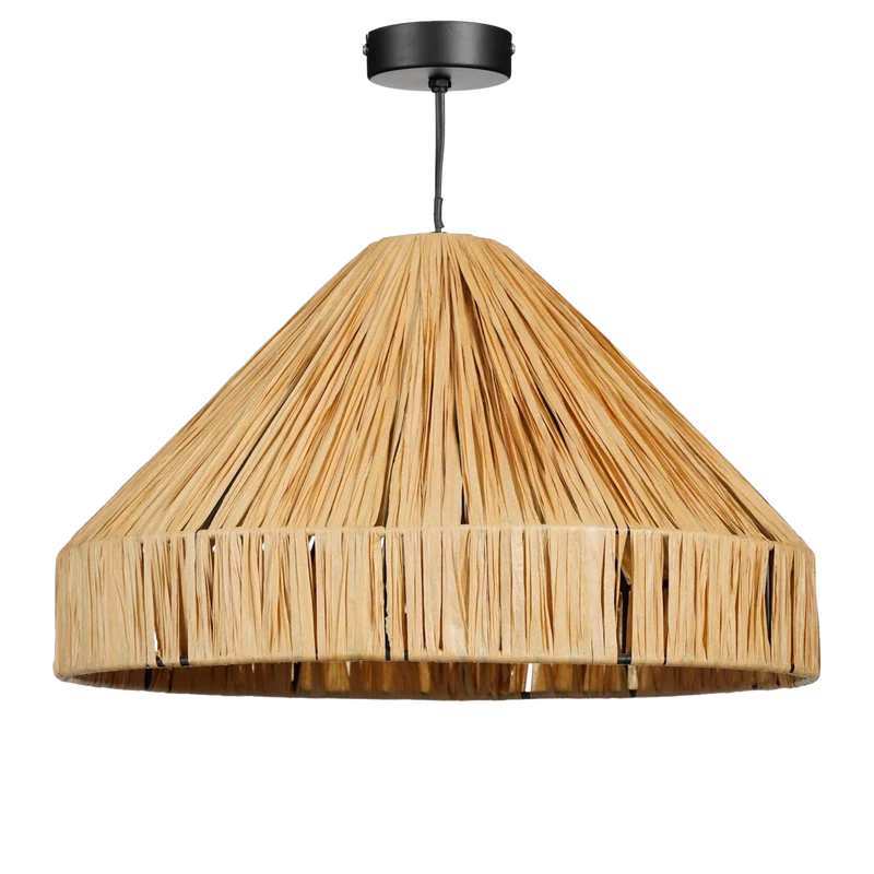 Elisa Hanglamp - H24 x Ø40 cm - Raffia - Lichtbruin