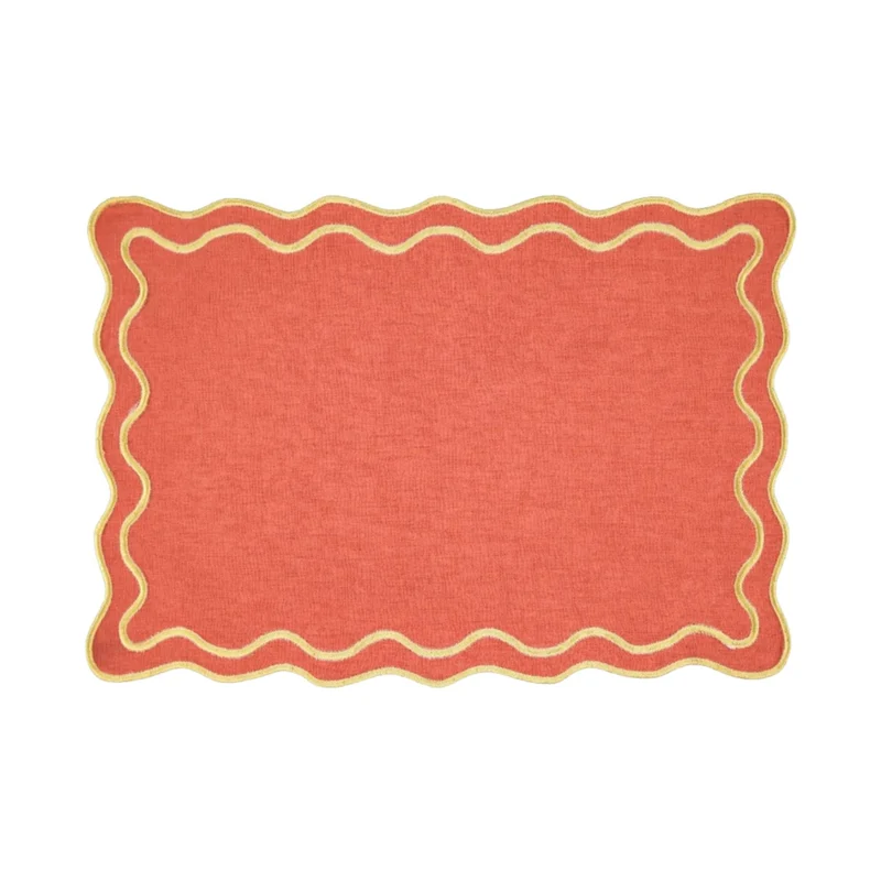 Placemat Beja terracotta with green 35x50cm