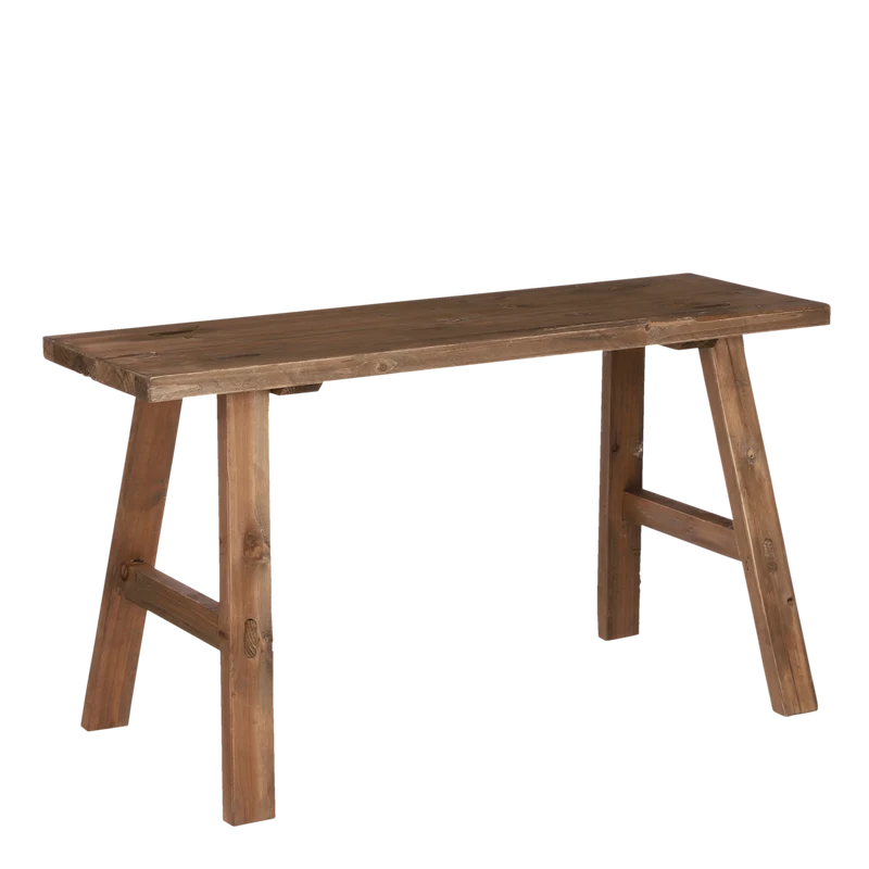 Bold Houten Bankje - L80 x B37 x H44 cm - Gerecycled Hout - Bruin