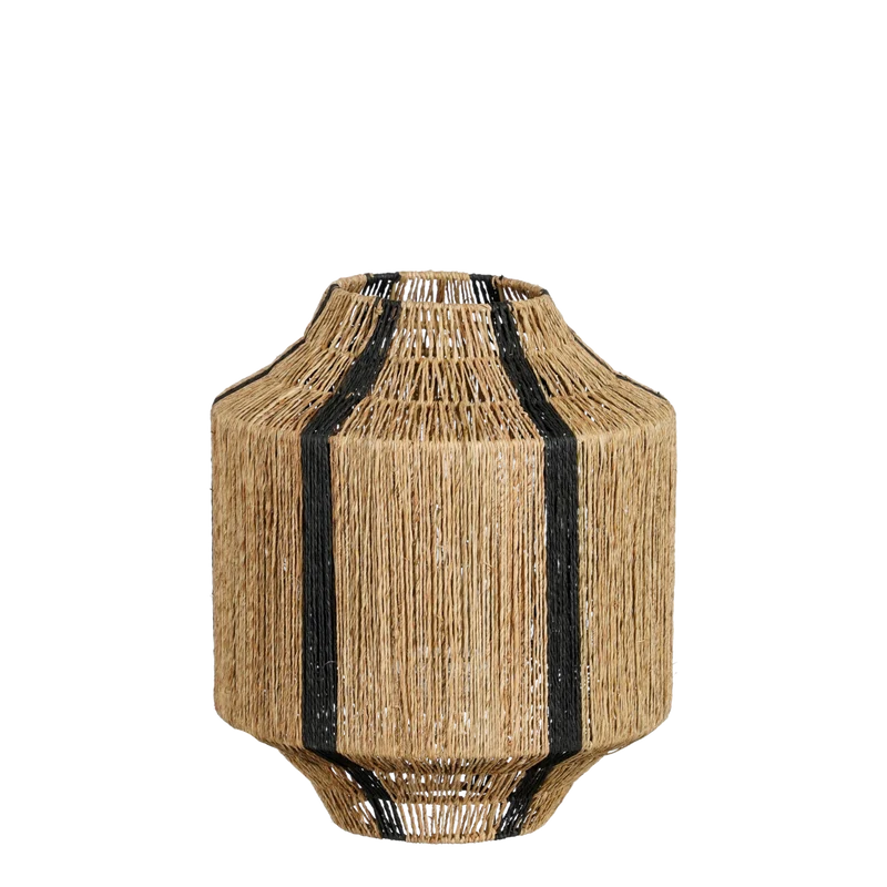 Liliano Lantaarn - H36 x Ø30 cm - Jute - Zwart
