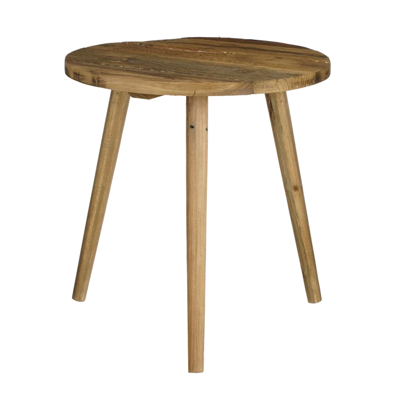 Bold Bijzettafel - H43 x Ø40 cm - Gerecycled Hout - Bruin